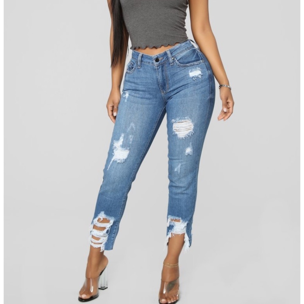 Fashion nova distressed jeans